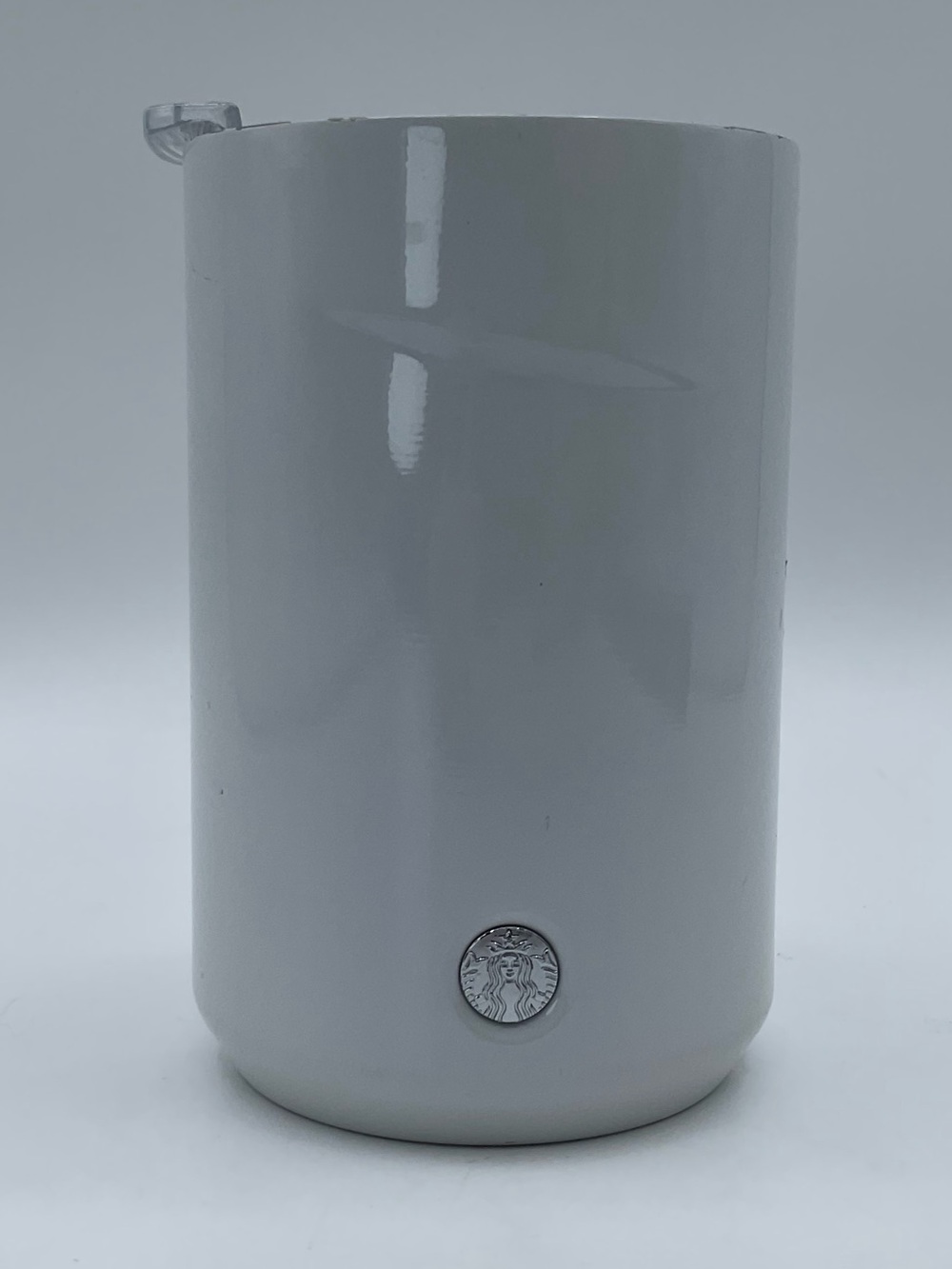 Starbucks 2020 White Stainless Steel Tumbler 12 oz Silver Siren Logo Blue Lid